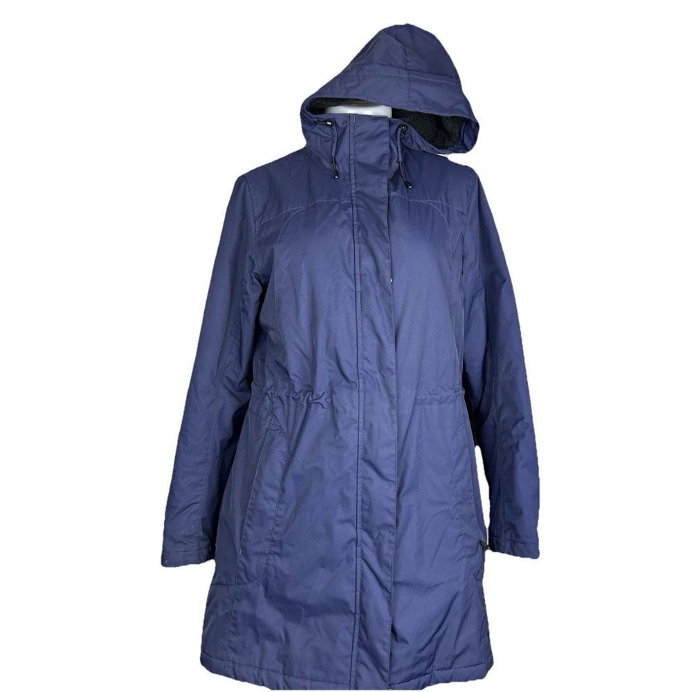 LL BEAN WOMEN'S CLASSIC NAVYBLUE WINTER COAT PARKA DRAWSTRING WAIST Size XS - Picture 2 of 9